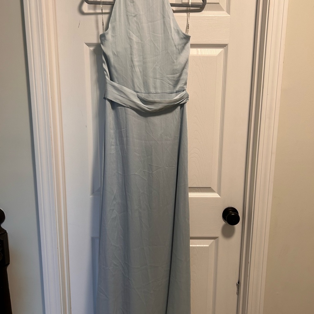 Sachin & Babi Kayla Gown Tie Neck Maxi Dress Ice Blue - Picture 7 of 7